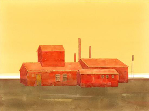 梁宇 《安静的风，吹过红色的房》系列之二 76×56cm 2018年.jpg