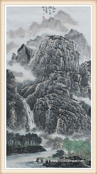 王继平作品《高山湖气》规格：六尺--价格：二万.jpg