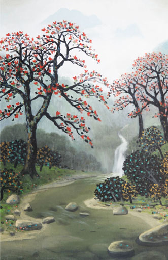 红棉树是吉利之树 油画 61×92cm（此画参加中新名家展一等奖）