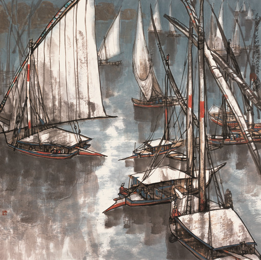 1547624730916964.jpg 尼罗河上的白帆(埃及)68cmX68cm 2006年.jpg