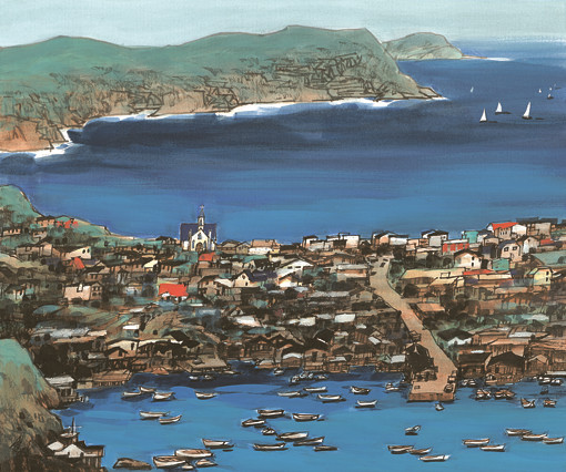 1547624740119537.jpg 纽芬兰岛的渔村(加拿大)37.7cmX45.5cm 2014年.jpg