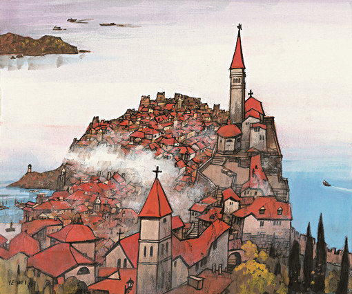 1547624906194718.jpg 亚得利亚海底明珠-中世纪古城皮朗纳45cmX38cm 2015年.jpg