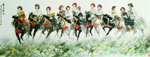 《康巴盛会》 145cm×380cm2013年.jpg
