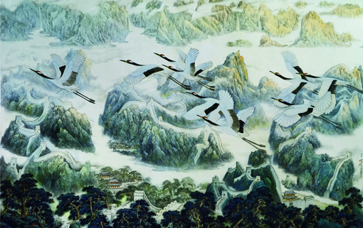 《神州大地 》 1993年  104cm×164cm（徐震时  金家翔  张晓君作，全国获奖作品，入编  《中国现代美术全集》）.jpg