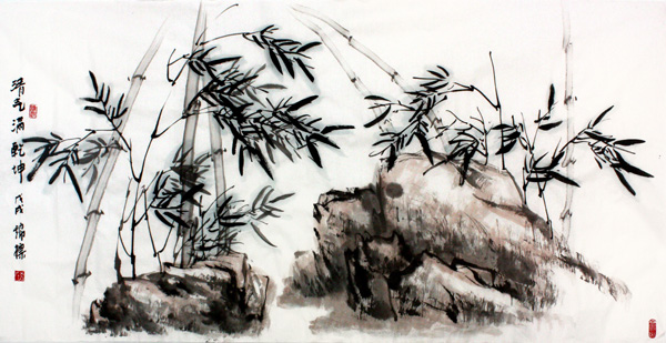 1547691464111882.jpg 袁锦标作品1 墨竹,68 x136cm 2018年.jpg