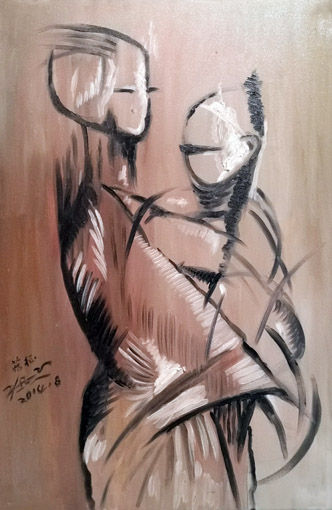 1547708346136096.jpg 蒋征作品油画《母子情》规格:50x70cm 2014年.jpg