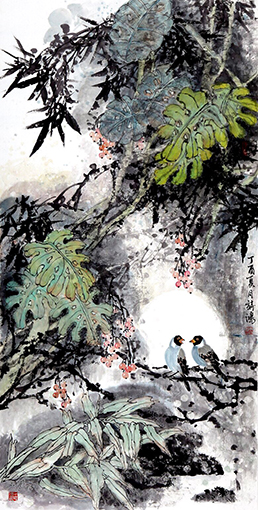 1547776925546073.jpg 李诗鸿作品《花好月圆》规格:138cmx69cm.jpg