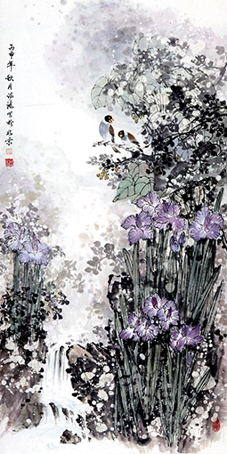 1547776932108009.jpg 李诗鸿作品《花明笼轻雾》规格:138cmx69cm.jpg