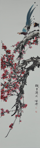 《喜上枝头》 2018年  180cmx48cm.jpg