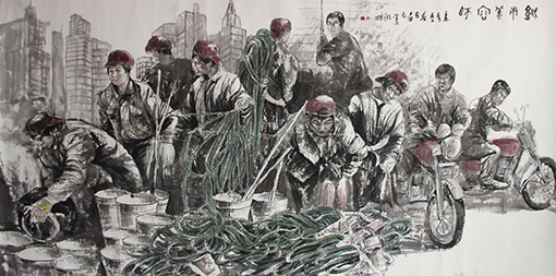 蔡春芳作品《城市美容师》规格：240cm×120cm.jpg