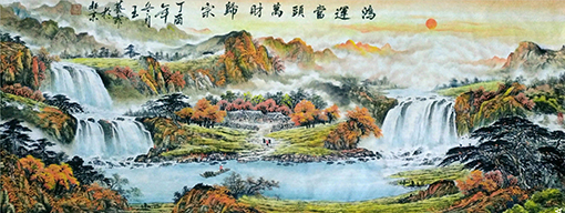 王水胜作品《鸿运当头万财归宗》规格：180cm x 70cm.jpg