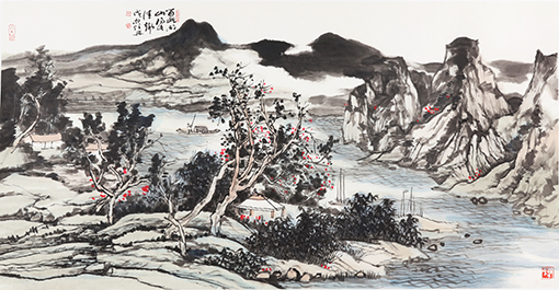 1547861374488023.jpg 任冉作品《留此湖山得此佳趣》规格:138cmx68cm.jpg