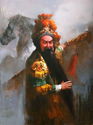 1547862305760758.jpg 赵新颖作品 《武圣关羽》规格 120㎝x90㎝材质 麻布油彩.jpg