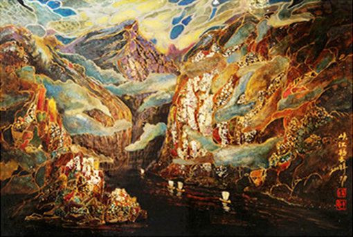 1547863068848199.jpg 冯才志漆画作品《峡江彩云》.jpg