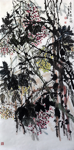 道金平作品7《奇果乃在深山侧》68x138cm,2017年。.jpg