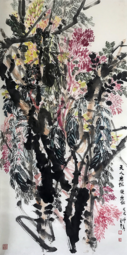 道金平作品8《天人无忧便无忧》68x138cm,2018年。.jpg