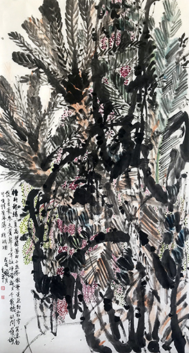 道金平作品10《菊风潇潇赠玛瑙》97x180cm,2018年。.jpg