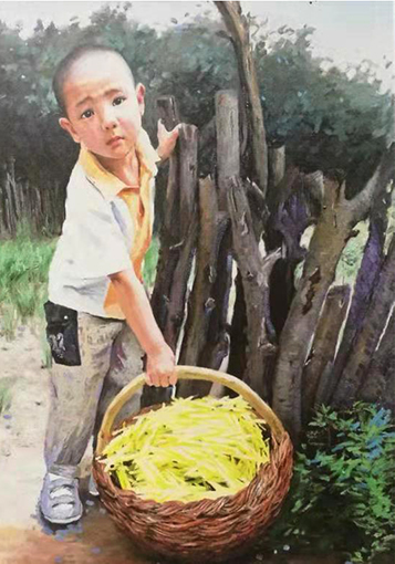《我们的孙儿郭八亿》油画  规格：（90x70cm）价格：30万元.jpg