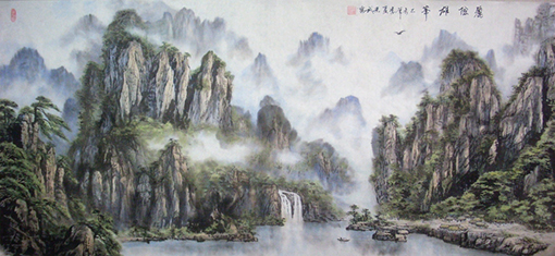 《丽险雄峯》  规格：180x97cm  价格：25000元一幅.jpg