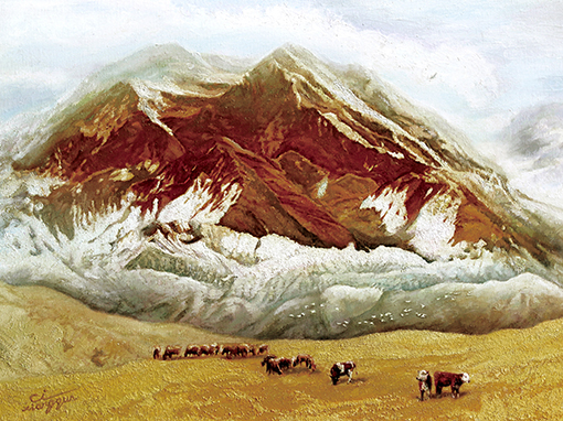 慈向群作品《高原牧歌》布面油画  规格：60cmx45cm  价格：每平尺80000元.jpg