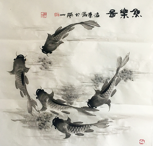 《鱼乐图》 规格：70x69cm 价格：6000元一幅.jpg