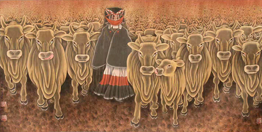 《牧归》 规格：130x68cm 价格：30000元一幅.jpg