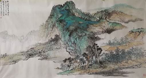 《晓山经雨洗青螺》规格：180×95cm    价格：两万元一幅.jpg