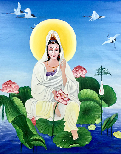 《荷叶观音像》规格：200×168cm价格：每平尺11000元.jpg