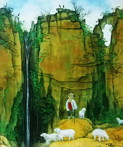 《山娃》规格：50x60cm  价格：整幅1万6千.JPG
