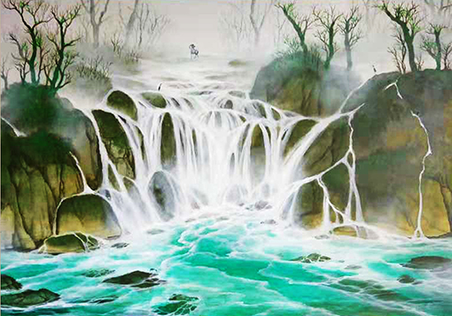 《水声鸣昼夜》规格：100x70cm   价格：整幅5万.JPG