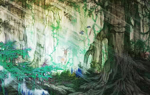 巅峰之作《神鹿，光与蝶的韵律》规格：200x138cm  价格：整幅66万.JPG