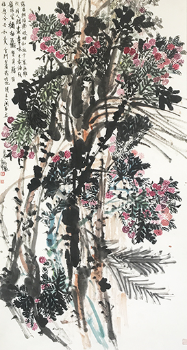 道金平作品《红袍千裹画难成》规格：180cmx97cm.jpg