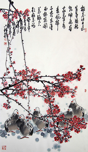 马惟印作品1《春趣》规格：98cmx45cm  售出：每平尺3600元.jpg
