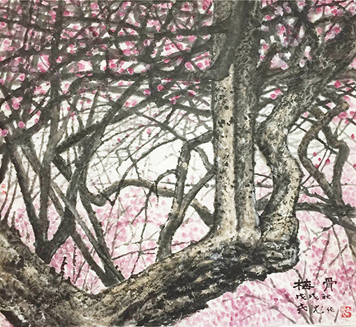 《梅骨》  规格 ：88x96cm   价格：面议.JPG