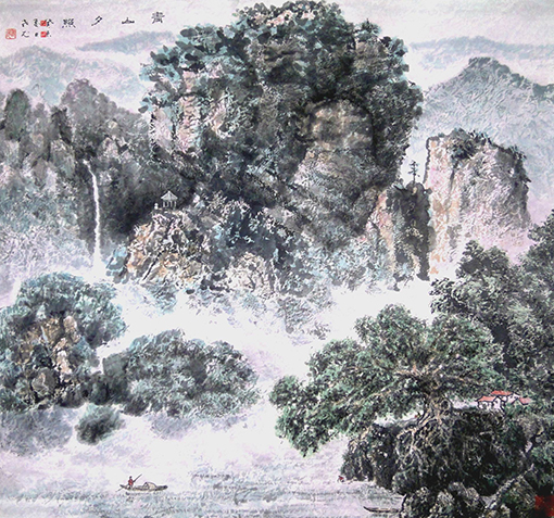《青山夕照 》  规格：86x95cm   价格：面议.JPG