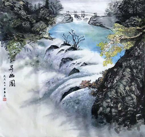《寻幽图》  规格：68x68cm  价格：1000元一幅.jpg