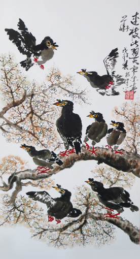 胡振汉作品8《连技比翼  寒木春华》规格：100cmx55cm 价格：每平尺6000元.jpg