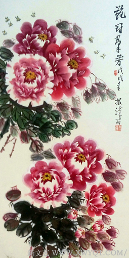 胡振汉作品10《艳冠群芳》规格：68cmx136cm 价格：每平尺6000元.jpg