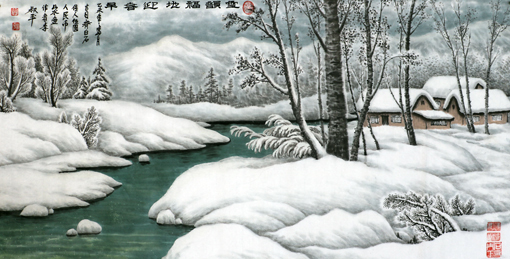 《雪韻福地迎春早》 规格：183x97cm 价格：每平尺60000元.jpg