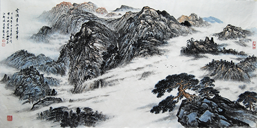 《云涌群山千峰秀》 规格： 138x69cm 价格：18000元一幅.jpg
