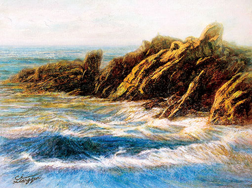 慈向群布面油画(海之晨)60cmx45cm.jpg