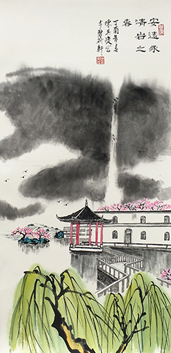 陈其旋作品《安远永清岩之春》规格：68cmx136cm.jpg