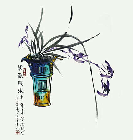 陈其旋作品《紫气东来》规格：68cmx68cm.jpg