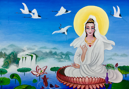郭全林作品7《远山流水白衣观音像》168cmX118cm.jpg