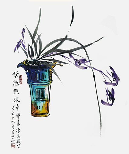 陈其旋作品《紫气东来》规格：68cmx68cm.jpg