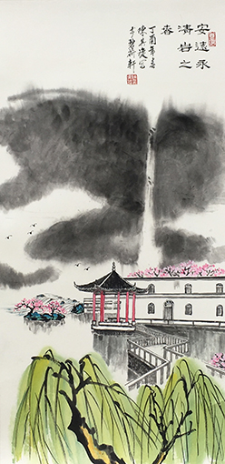 陈其旋作品《安远永清岩之春》规格：68cmx136cm.jpg