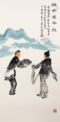 陈其旋作品《赣南采茶戏》规格：68cmx136cm.jpg