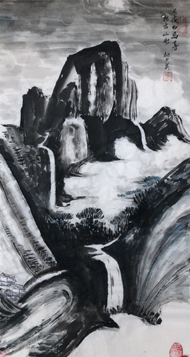 杨书英作《白马寺夜景》规格：98cmx48cm.JPG