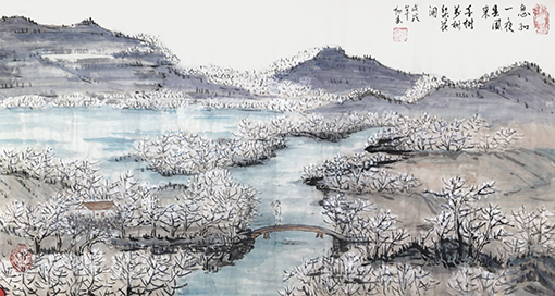杨书英作《千树万树梨花开》规格：98cmx48cm.JPG