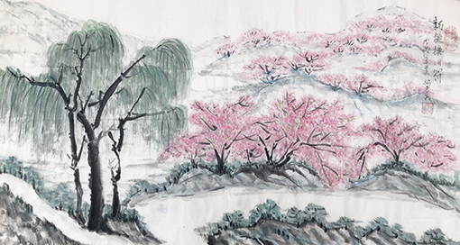 杨书英作《新桃换旧符》规格：98cmx48cm.JPG